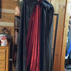 Black and Red Hooded Cape